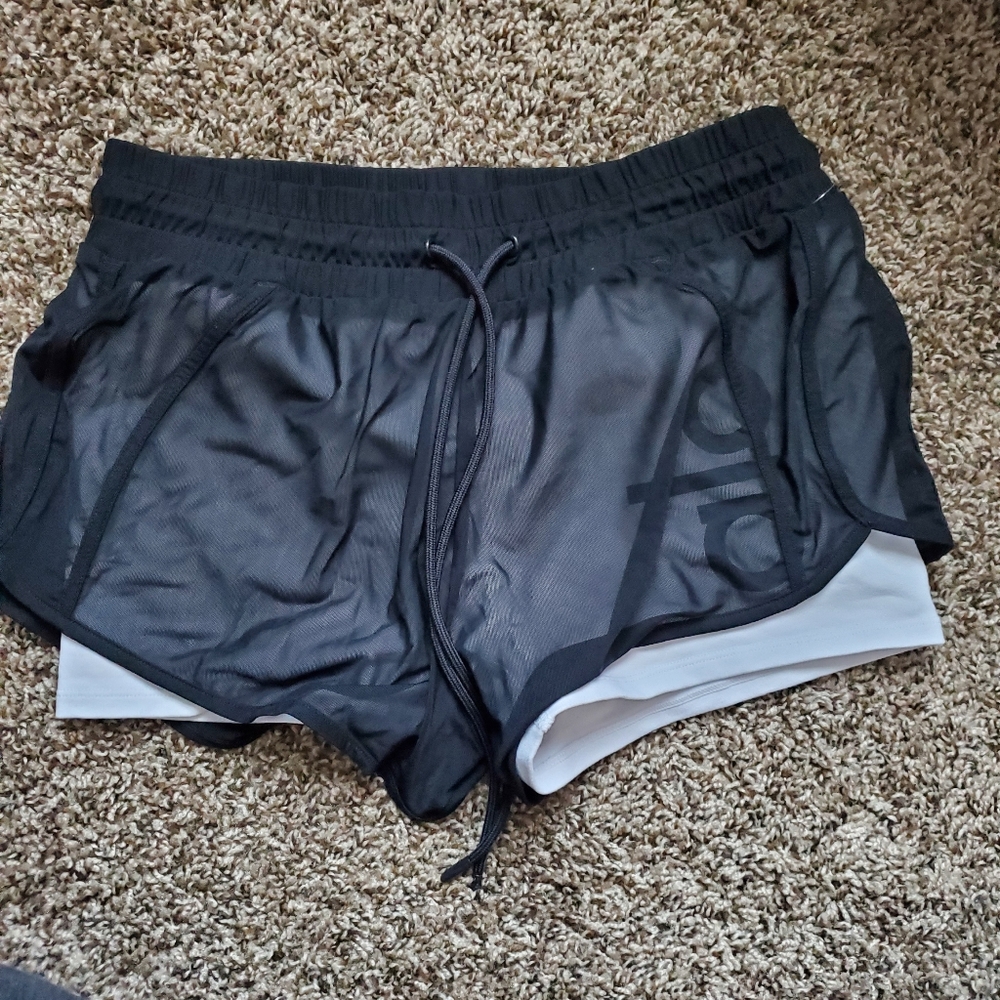 Alo Yoga Ambience Shorts Black and White